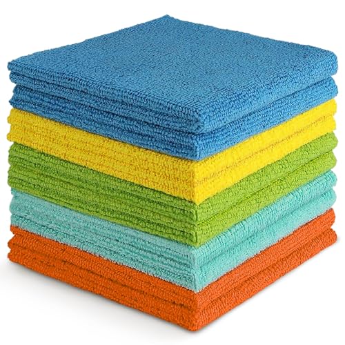 AIDEA Microfiber Cleaning Cloth 10PK Soft Absorbent Rags Microfiber Towels for Cars Kitchen Towels Dusting Cloth for Home Window Cleaning Supplies 1212 - Image 1