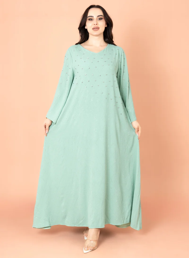 IKKXA Crystal Breeze Jalabiya Turquoise