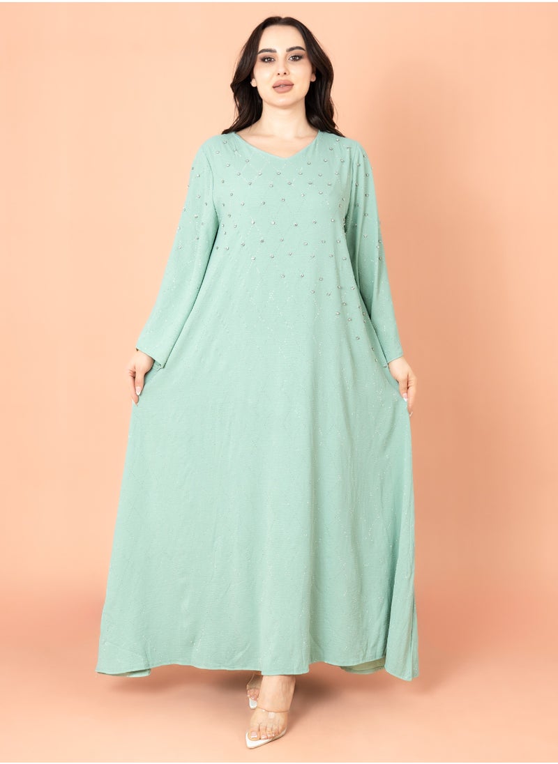 IKKXA Crystal Breeze Jalabiya Turquoise  - Image 5