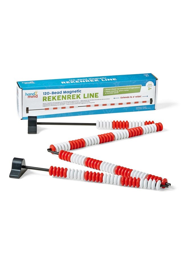 hand2mind hand2mind 120 Bead Magnetic Demonstration Rekenrek Line, Abacus for Kids Math, Math Manipulatives Kindergarten, Counting Rack for Kids, Counters for Kids Math, Kids Educational Toys (Set of 1) - Image 1