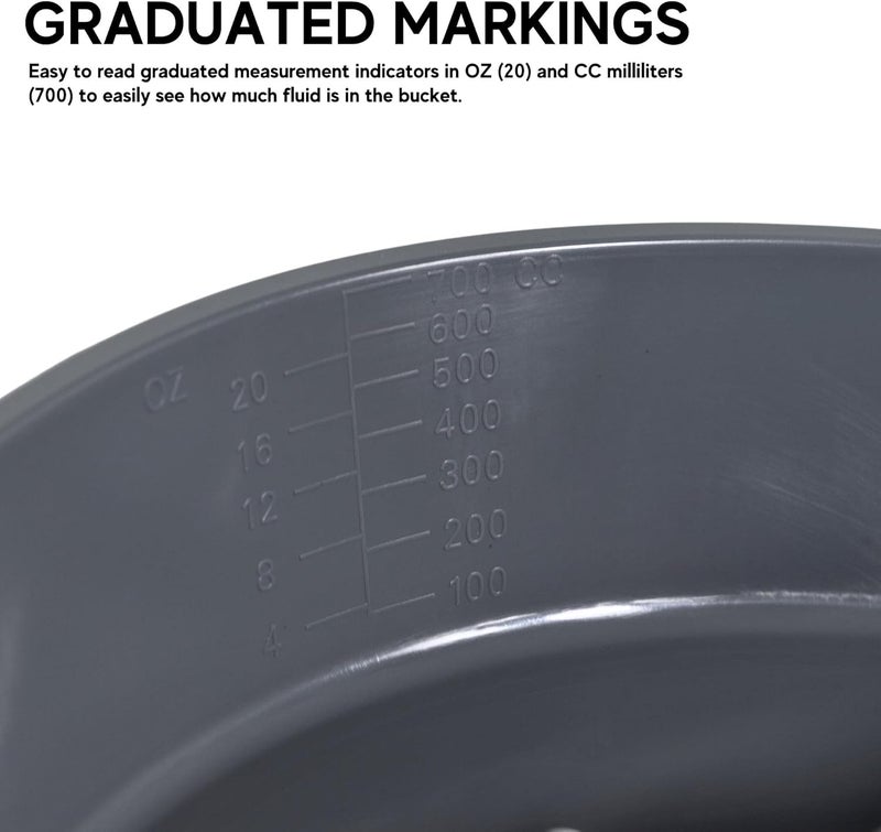 Vakly Graduated Emesis Basins 700ML Pack of 5 Graduated Kidney Shaped Bowl  Sturdy Plastic Irrigation Basin Tray - Image 3