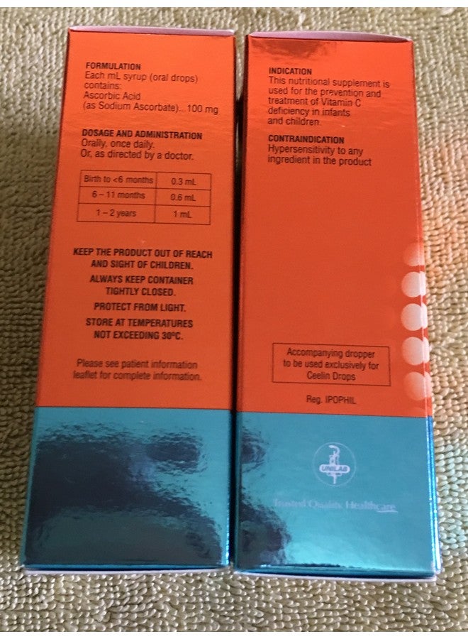 Ceelin Ascorbic Acid Ceelin Oral Drops Ages 0-2 years old 30mL Unilab - Image 3