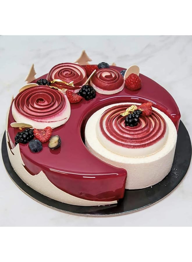 Goodern 3D Moon Shape Silicone Cake Mold,Silicone Cake Mold Crescent Cake Pan,Bread Pizza Baking Mold,Kitchen Bakeware Tools,Chocolate Sweet Mold,Large Moon Cake Pan Birthday Wedding Party Decoration - Image 2