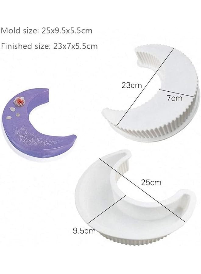 Goodern 3D Moon Shape Silicone Cake Mold,Silicone Cake Mold Crescent Cake Pan,Bread Pizza Baking Mold,Kitchen Bakeware Tools,Chocolate Sweet Mold,Large Moon Cake Pan Birthday Wedding Party Decoration - Image 5