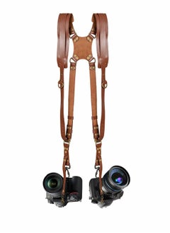 Y&D Camera Strap Shoulder for Two Cameras Dual Accessories Adjustable Leather Harness DSLR SLR  - Image 1