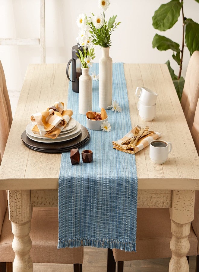 DII Variegated Tabletop Collection, Table Runner, 13x72, Light Blue - Image 3