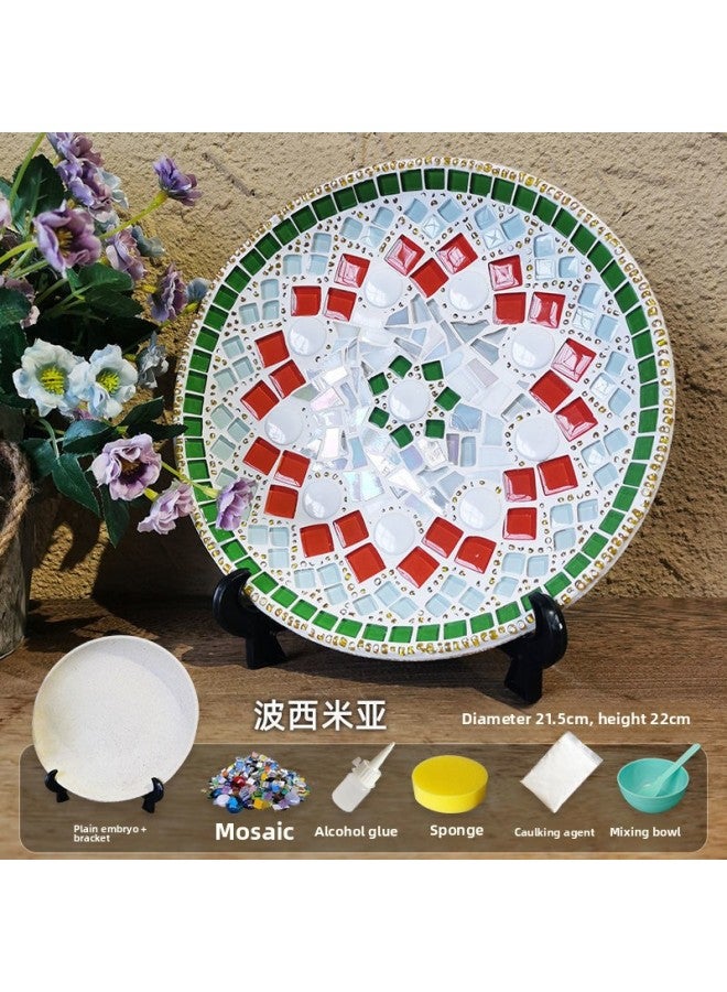 Handmade DIY Mosaic Plate Material Package Group Building Children's Homemade Gift Parent-Child Educational Decoration Toy-Color:Bohemian Art Disc Material Pack - Image 1