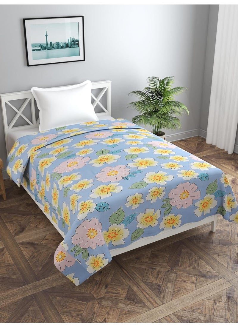 MORADO MORADO Glace Cotton Single Duvet CoverRajai CoverBlanket Cover with Zipper 60x90 Inches Blue  - Image 1