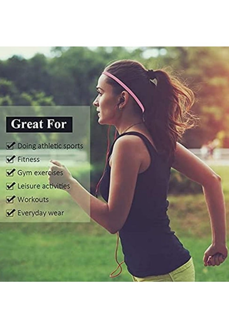 ساكن 4 قطع من عصابات الرأس الرياضية المرنة السميكة غير القابلة للانزلاق، عصابات رأس لكرة القدم، عصابات رأس لممارسة اليوغا وكرة القدم، عصابات رأس للنساء والرجال - Image 4