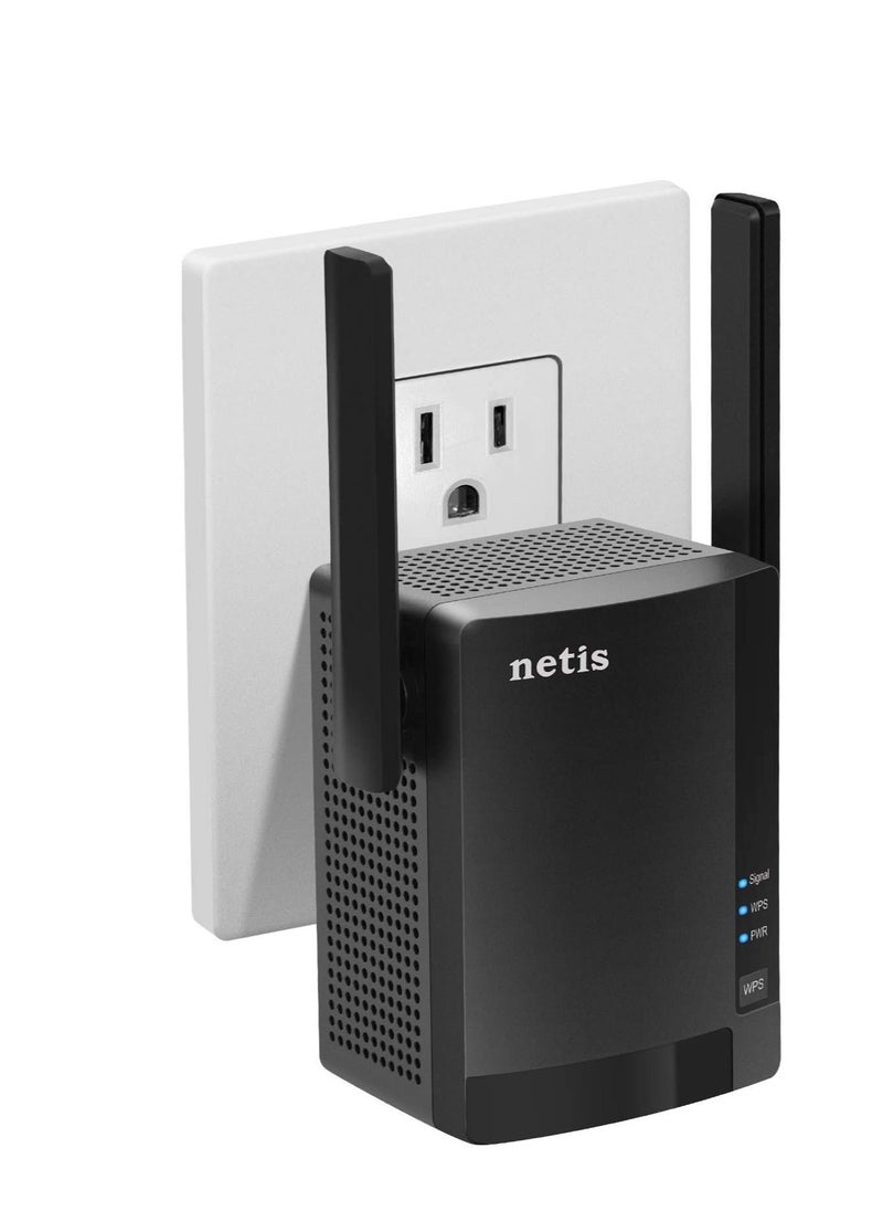 Netis Netis E3 AC1200 Wireless Dual Band Range WiFi Extender with WPS One Button Setup, 2 High Gain Antennas and Wired Expansion Port  - Image 1