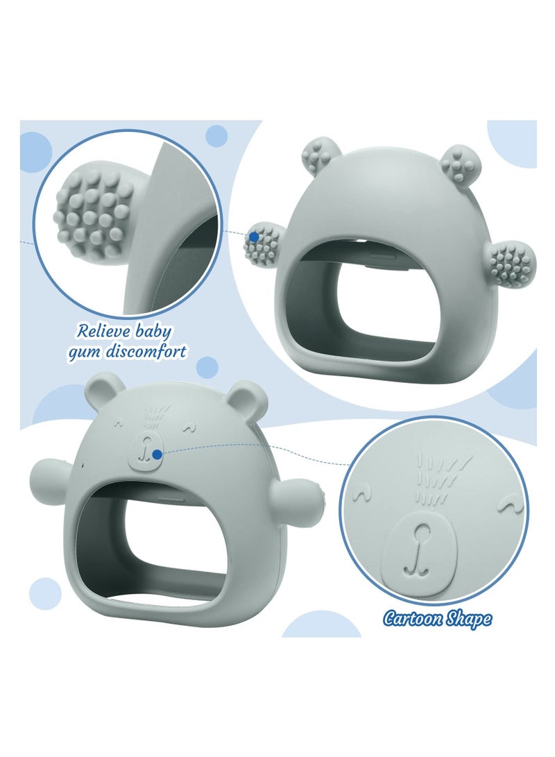 3 Packs Bear Baby Teething Toy, Silicone Teething Toys For Babies 0-6 Months 6-12 Months, Anti Dropping Wrist Hand Teethers, Baby Chew Toys For Sucking Needs  - Image 3