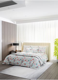 Raymond Raymond Home King Flat Sheet Bedsheet 200 Thread Count Luxirious 100% Long Staple Cotton Bedding Printed Sateen Percale Bed Linen with 2 Pillow Case - Levender (274 * 274 CM)  - Image 1