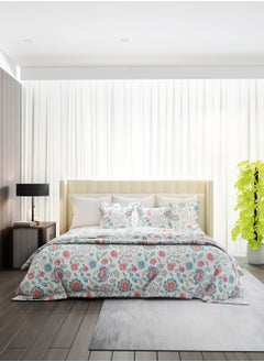 Raymond Raymond Home King Flat Sheet Bedsheet 200 Thread Count Luxirious 100% Long Staple Cotton Bedding Printed Sateen Percale Bed Linen with 2 Pillow Case - Levender (274 * 274 CM)  - Image 2