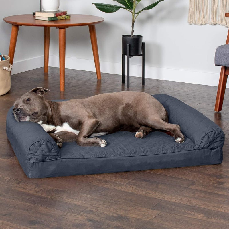 Furhaven Orthopedic Dog Bed for Large/Medium Dogs w/Removable Bolsters & Washable Cover, For Dogs Up to 55 lbs - Quilted Sofa - Iron Gray, Large - Image 3