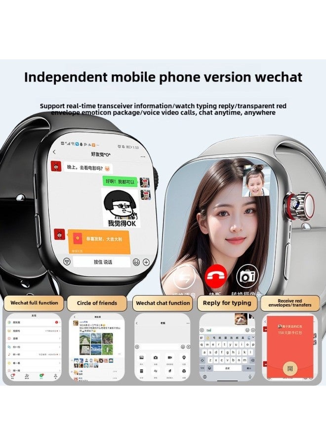 Genuine Goods Huaqiang North S10 Card Smart Phone Watch Top Edition WatchS9 Student Adult Senior High School Game-Color:Simple Version Of White + 4g Full Network + Change Payment + Video Call + Real-time Positioning + Voice Micro Chat  - Image 3