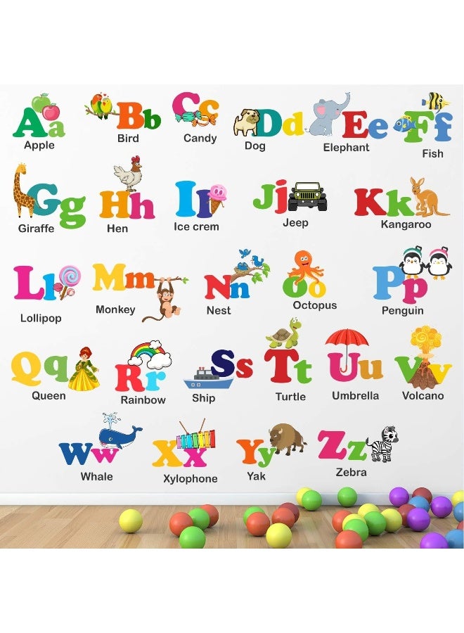 Home Trove Stickme Pvc Vinyl Baby Kids Learning Education Nursery, Pre School And Kinder Garden Alphabets Wall Sticker  - Image 2