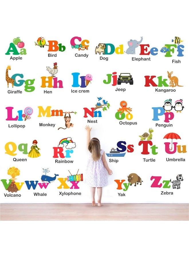 Home Trove Stickme Pvc Vinyl Baby Kids Learning Education Nursery, Pre School And Kinder Garden Alphabets Wall Sticker  - Image 1