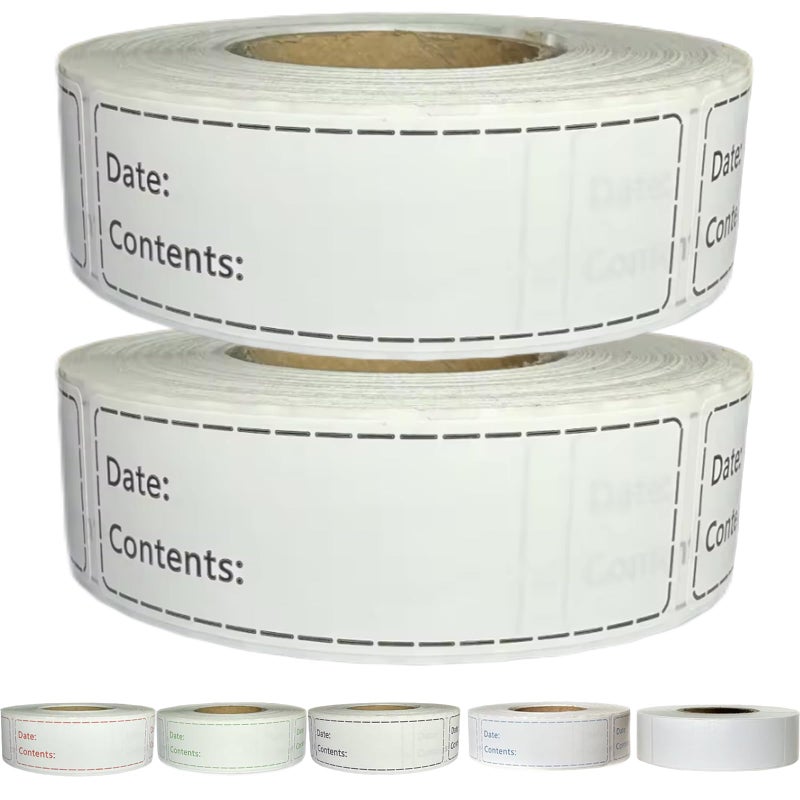 Chardime 1000pcs Freezer Labels,1x3 inch for Food containers,Food Labels Quick and Easy to Remove- Easy to Write on(Black) - Image 1