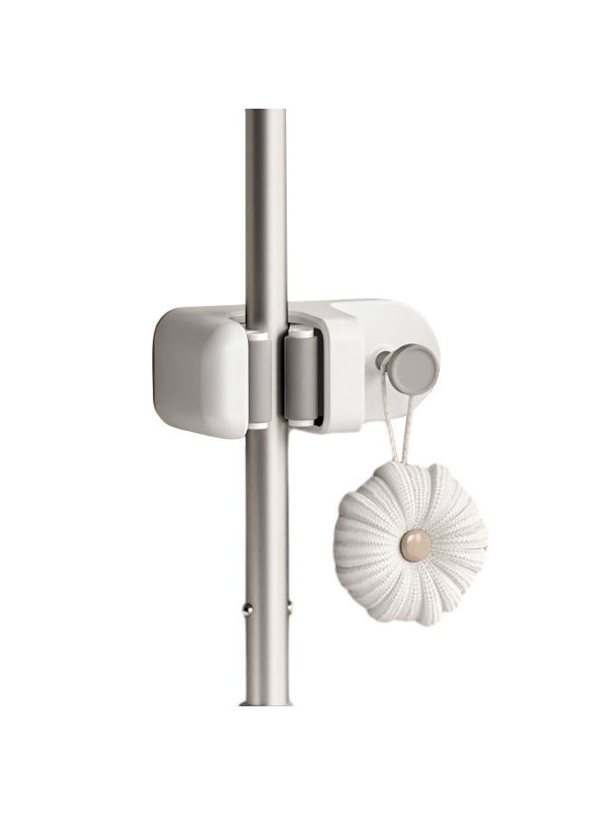 HOMESTAR 3Pcs Mop Broom Holder,Self Adhesive Mop Holder Organizer With Hooks Wall Mounted Broom Holder For Mop and Broom,Tool Tidy Storage Fit Bathroom,Office,Kitchen,Garage, Garden White - Image 2