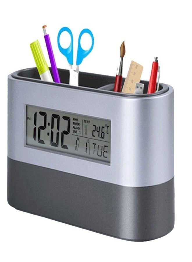 Cadmos Pen Holder, LCD Display, Temperature and Humidity Monitor, Business Card Stand (Large- PH662) - Image 1