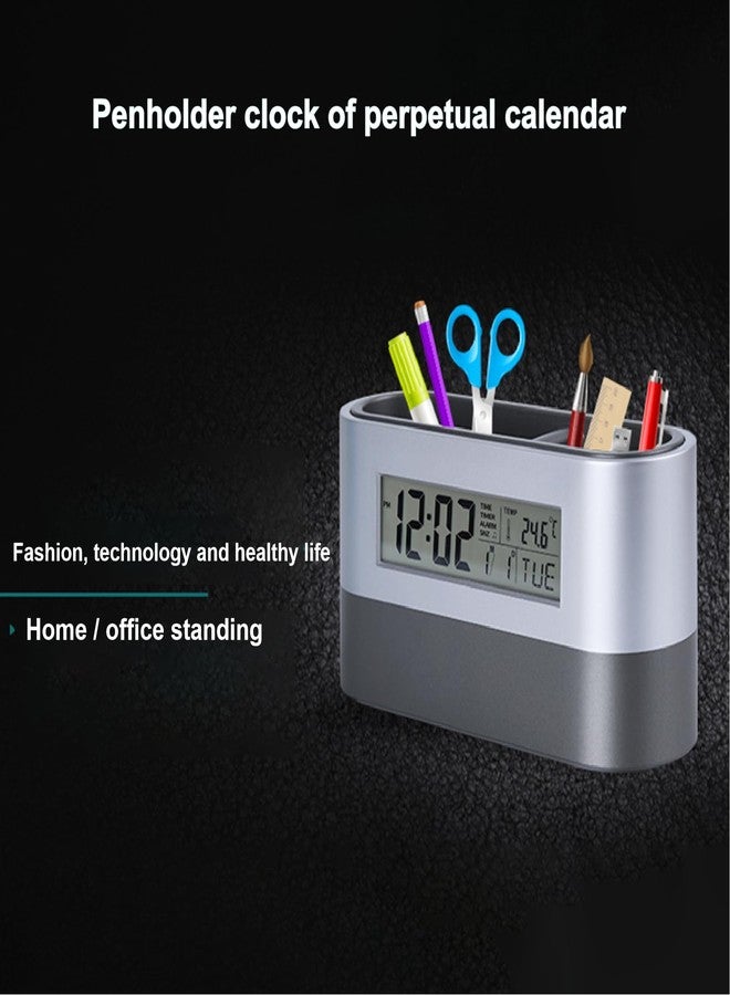 Cadmos Pen Holder, LCD Display, Temperature and Humidity Monitor, Business Card Stand (Large- PH662) - Image 3