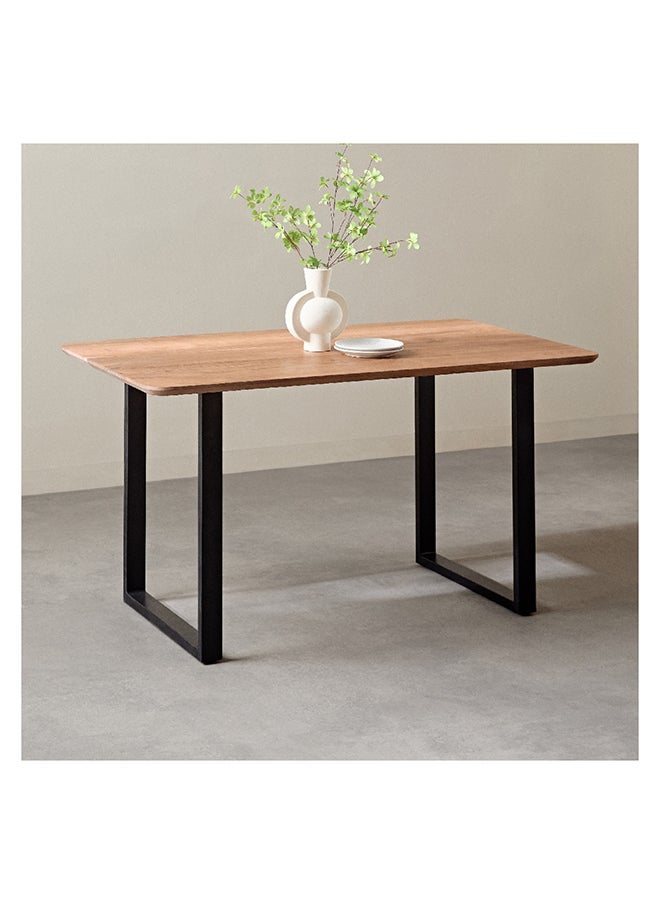 Home Box Costa Chamfered 6-Seater Solid Wood Top Dining Table 80 x 76 x 140 cm  - Image 2