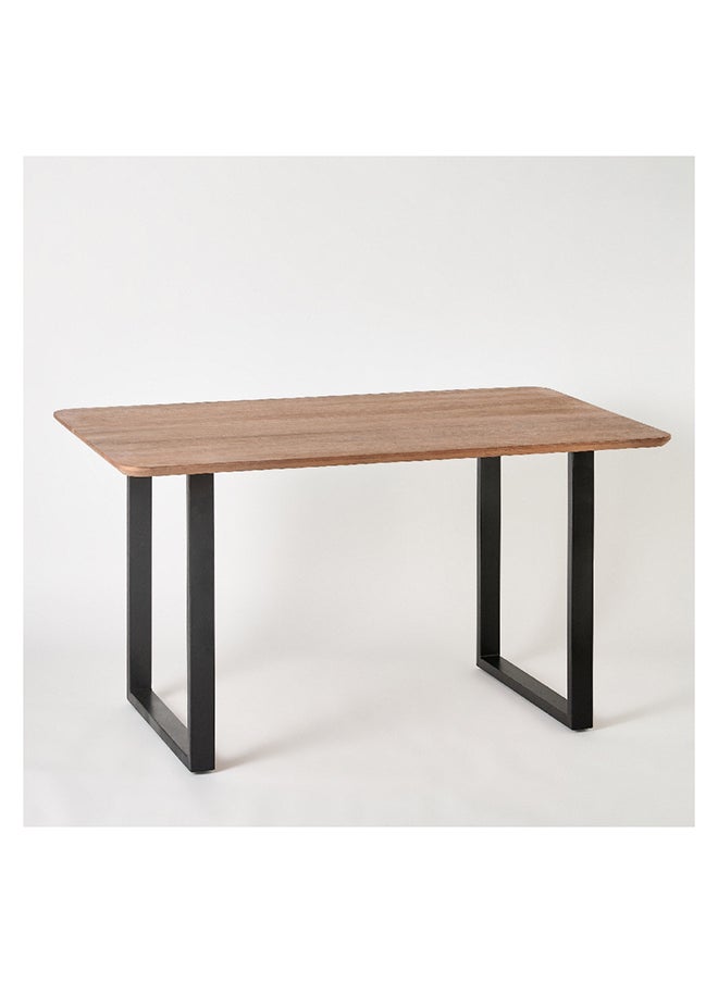 Home Box Costa Chamfered 6-Seater Solid Wood Top Dining Table 80 x 76 x 140 cm  - Image 1