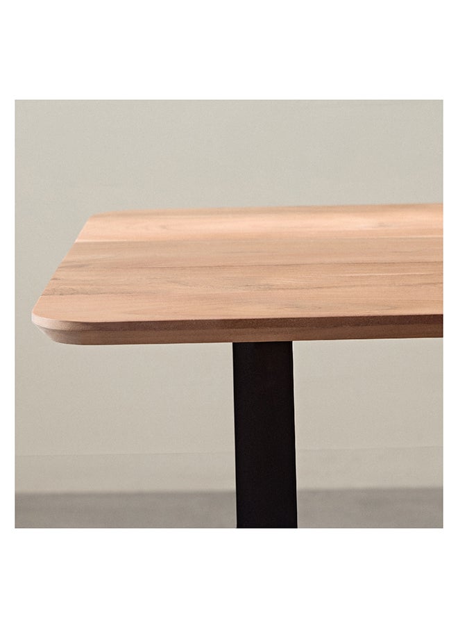 Home Box Costa Chamfered 6-Seater Solid Wood Top Dining Table 80 x 76 x 140 cm  - Image 5