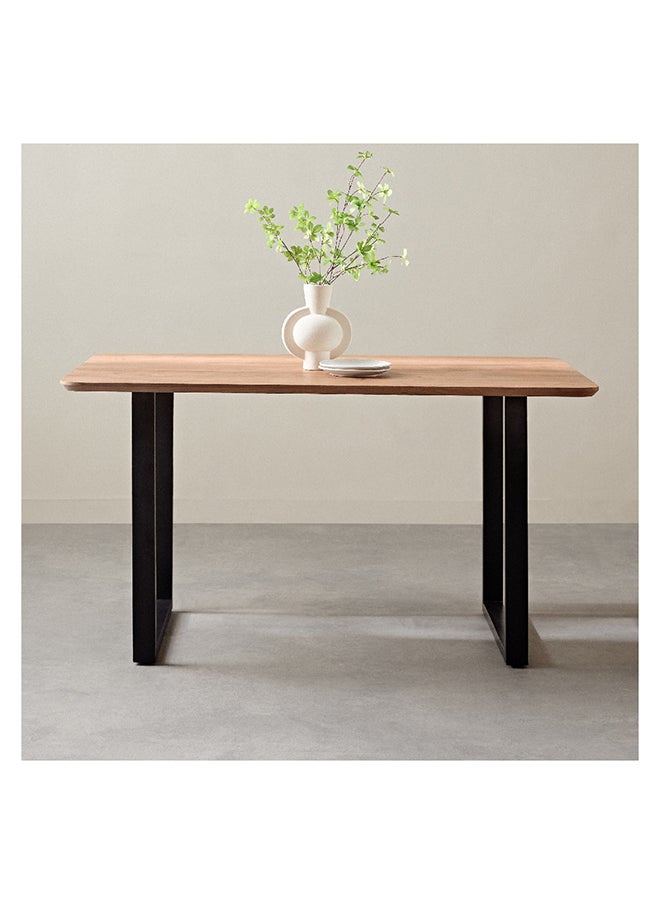 Home Box Costa Chamfered 6-Seater Solid Wood Top Dining Table 80 x 76 x 140 cm  - Image 3