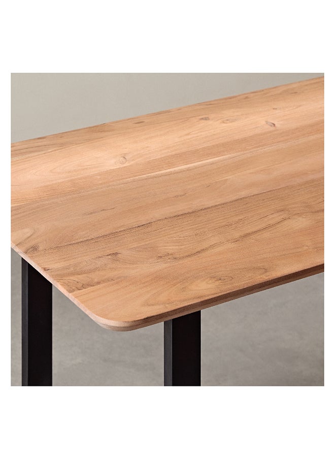 Home Box Costa Chamfered 6-Seater Solid Wood Top Dining Table 80 x 76 x 140 cm  - Image 4