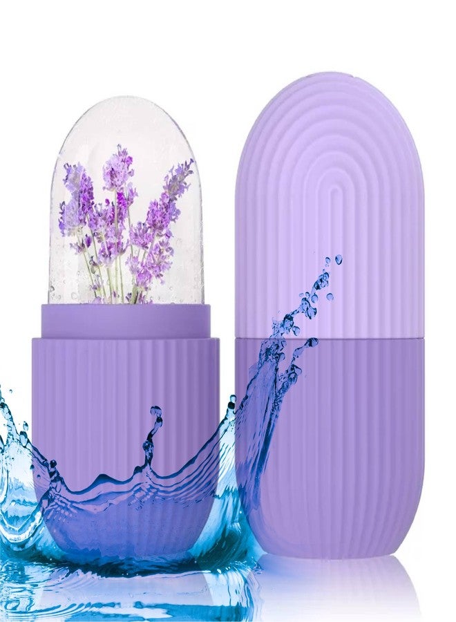 Ice Face Roller - Perfectly shaped for Face, Body, and Under Eyes - Ice Mold for Face Easy Handheld Design - Food-Grade Silicone material - Pamper Yourself with Ice - Facial Beauty Ice Roller (Purple) - Image 1