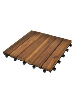 HOME TASTE Hometaste Wooden Decking Tiles - Interlocking Wood Flooring For Garden Pathways, Patios, Durable Wood Tiles For Outdoor And Indoor Use (Style_1, 5_Pieces) 