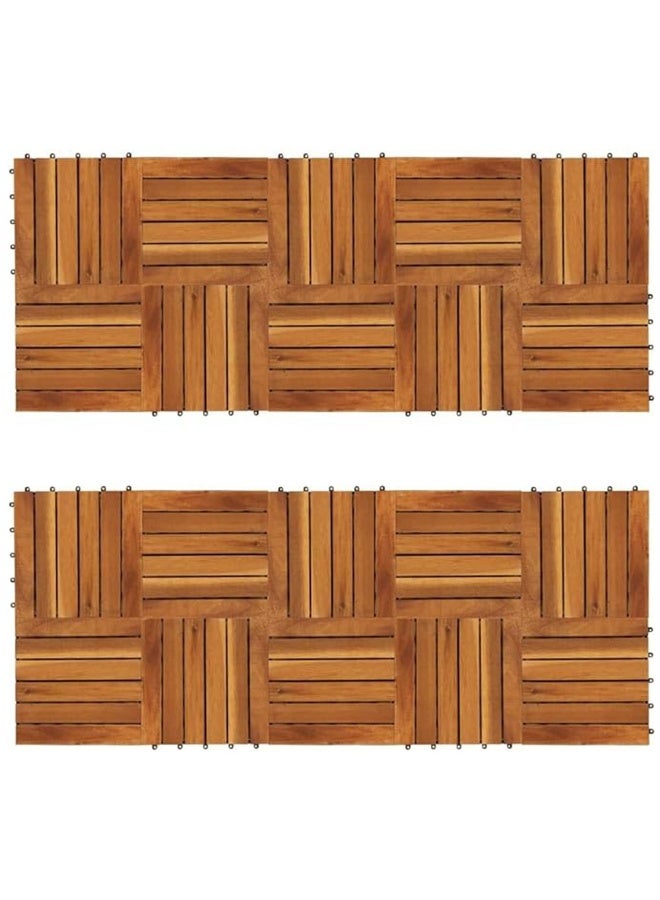 HOME TASTE Wooden Decking Tiles - Interlocking Wood Flooring For Garden Pathways, Patios, Durable Wood Tiles For Outdoor And Indoor Use (Style_1, 5_Pieces)  - Image 5