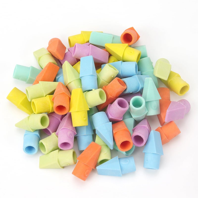 NNY 60 PCS Erasers for Pencils, Pencil Top Erasers, Eraser Caps, Topper Erasers for Kids School, 6 Colors - Image 2