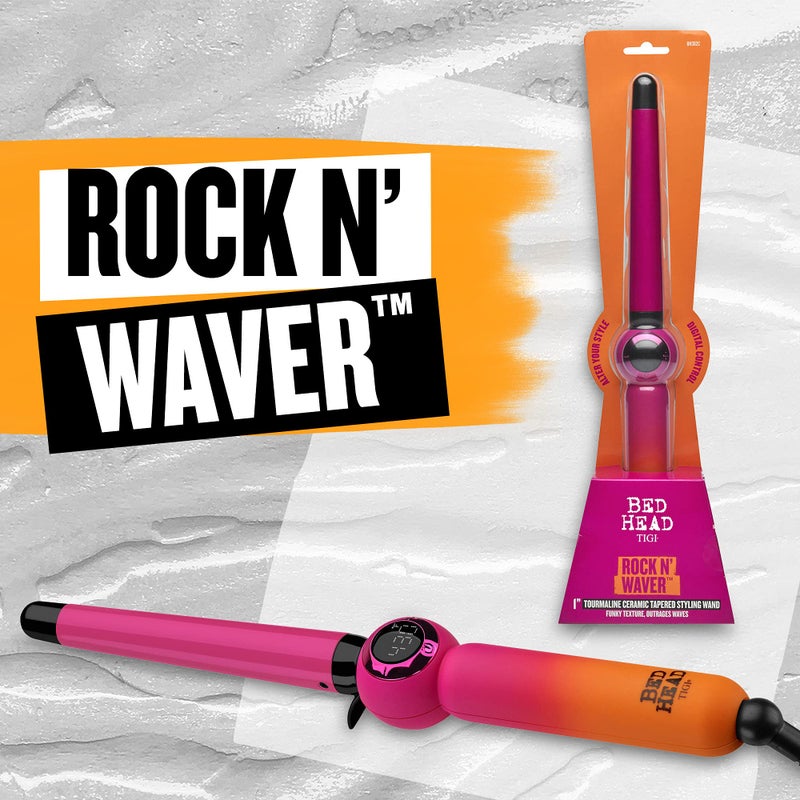 Bed Head Rock N' Waver Digital Tapered Curling Wand | Natural-Looking, Textured Waves, (3/4-1 in) - Image 5