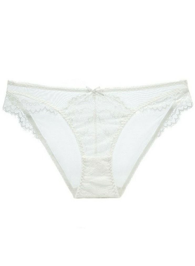 Loquat Lady's Breathable Panty Women's Low-Waisted Lace Briefs White 