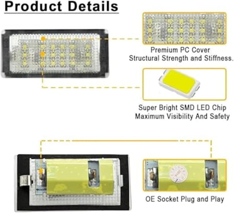 Wivplex White LED License Plate Lights for BMW MINI - Image 5