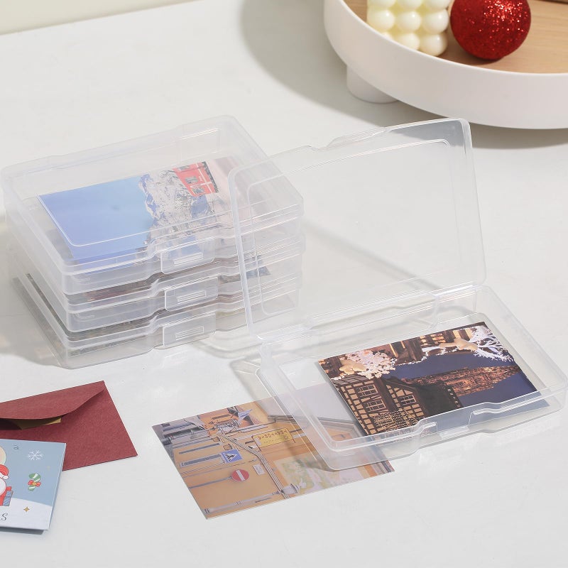 novelinks Transparent 4" x 6" Photo Storage Boxes - Photo Organizer Cases Photo Keeper Picture Storage Containers Box for Photos - 10 PACK (Clear) - Image 3