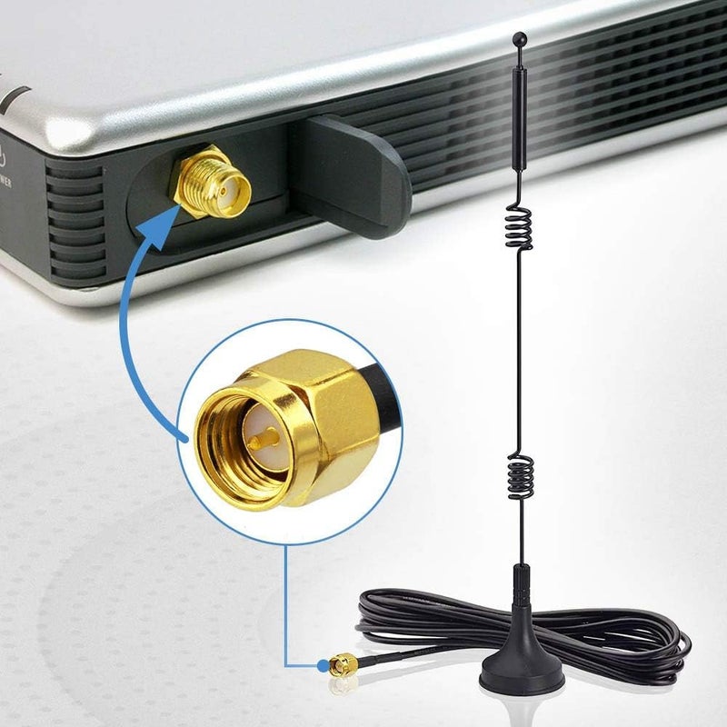 BINGFU هوائي مزدوج النطاق واي فاي 2.4GHz 5GHz 5.8GHz 9dBi بقاعدة مغناطيسية موصل SMA ذكر (عبوة من 2) لكاميرا المراقبة الأمنية اللاسلكية مسجل المراقبة كاميرا الرؤية الخلفية للجرار والمقطورة - Image 2