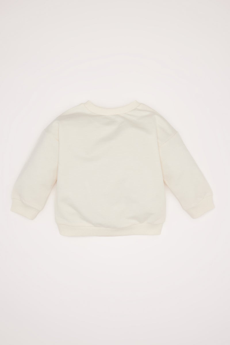 DeFacto Baby Girl Crew Neck Printed Sweatshirt  - Image 3