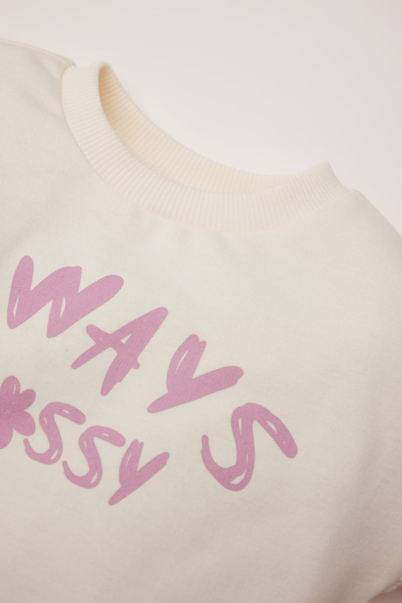 DeFacto Baby Girl Crew Neck Printed Sweatshirt  - Image 5