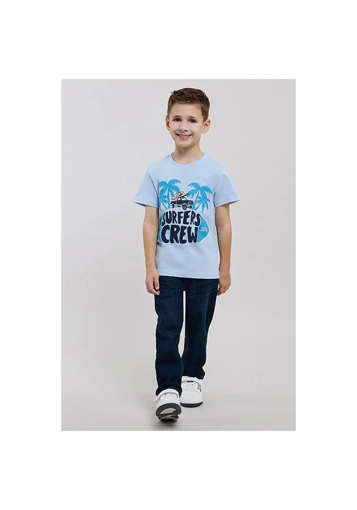 R&b Printed T-Shirt with Crew Neck and Short Sleeves