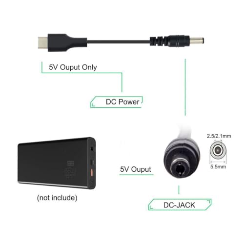Chenyang USB C to 5.5x2.5mm DC 5V Power Charge Extension Cable for Cell Phone Tablet - Image 3