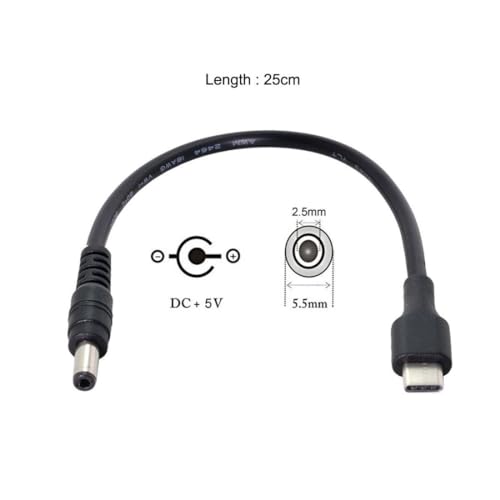 Chenyang USB C to 5.5x2.5mm DC 5V Power Charge Extension Cable for Cell Phone Tablet - Image 2