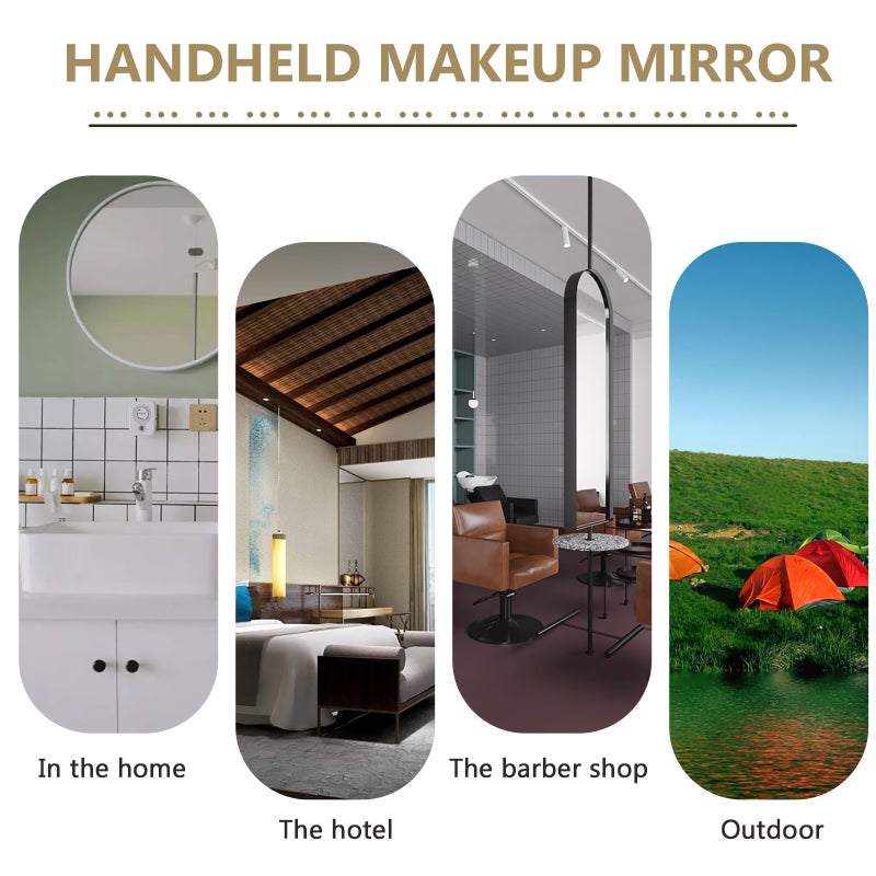 1 Set Decorative Handheld Mirror Makeup Mirror Vintage Compact Mirror Metal Mirror with Comb - Image 3