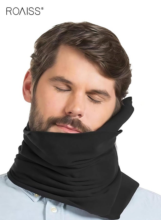 roaiss Unisex Airplane Travel Comfort Lightweight and Portable Warm Neck Pillow for Office Naps Neck Pillow Is Soft, Comfortable, And Provides Neck Support Black Driving Pillow Cervical Pillow - Image 1