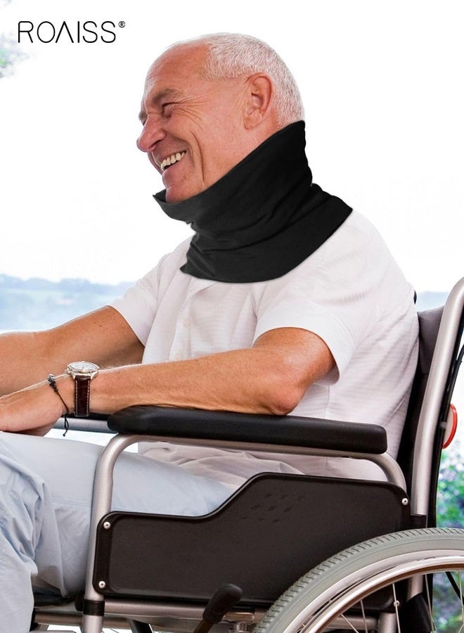 roaiss Unisex Airplane Travel Comfort Lightweight and Portable Warm Neck Pillow for Office Naps Neck Pillow Is Soft, Comfortable, And Provides Neck Support Black Driving Pillow Cervical Pillow - Image 2