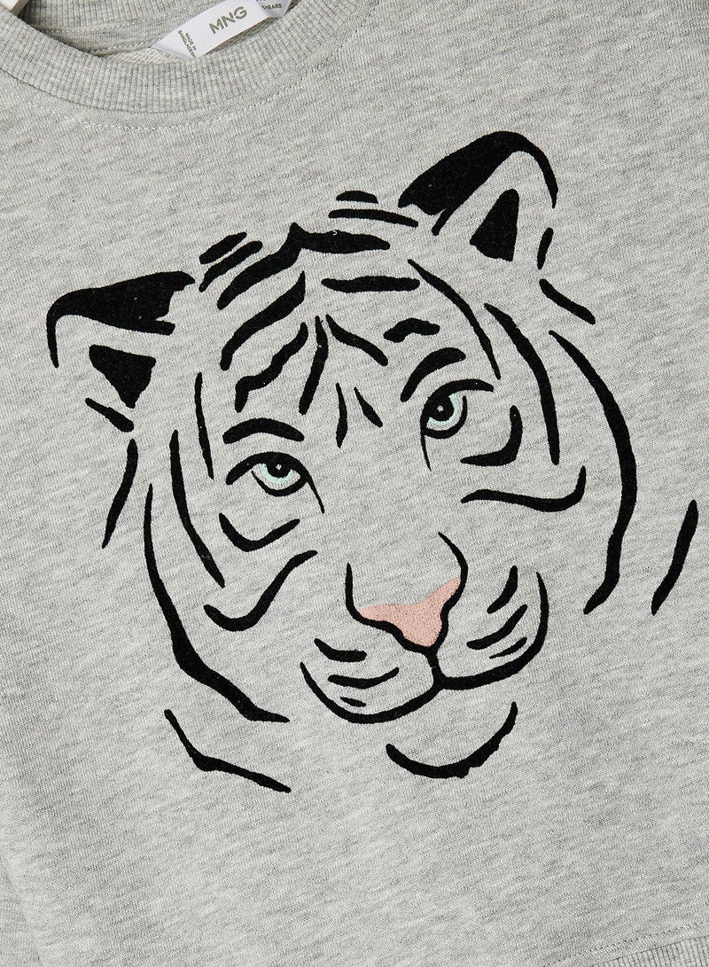 MANGO Girls Tiger Graphic Sweatshirt - Image 3