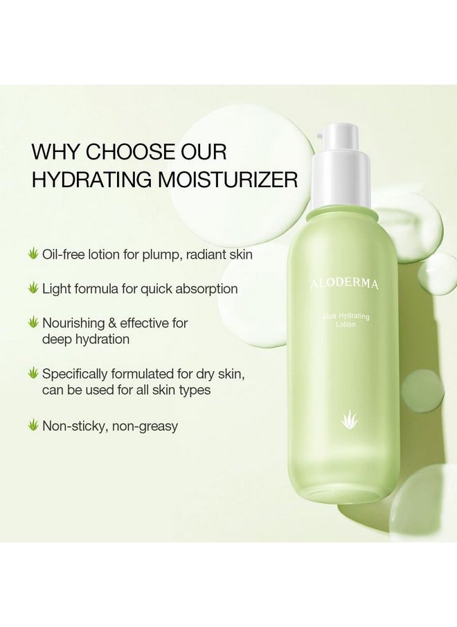 Aloderma 77% Organic Aloe Vera Hydrating Face Moisturizer For Soft And Nourished Skin Light And Oilfree Aloe Vera Moisturizer With Hyaluronic Acid For Soothing Hydration Face Lotion 3.5Oz  - Image 3