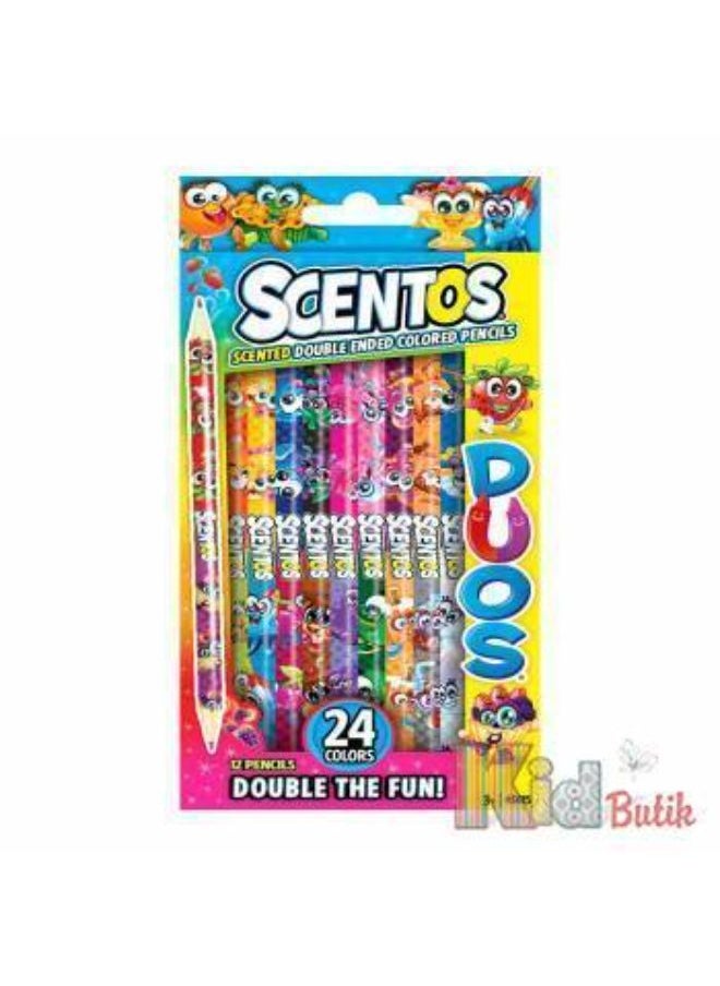 Scentos HM SCENTED DUOS DOUBLE ENDED COLORED PENCILS - 12 PCS 
